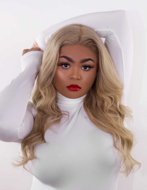 “Mariah Alanna” 613 Blonde Body Wave Lace Frontal Easy-Install Wig, 150% Density, Shop Now, Pay Later.